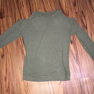 Poof! Green Long Sleeve with shoulder cut outs